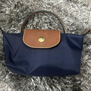 Longchamp Le Pliage Original Pouch with handle Navy Blue